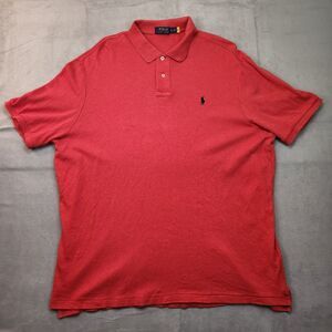 Polo Ralph Lauren‎ Polo Shirt Men's XL Red Short Sleeve 100% Cotton Pony Casual